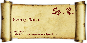 Szorg Masa névjegykártya